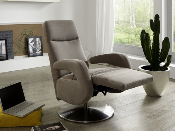 Kožené otočné relaxační TV křeslo DERBY