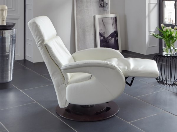 Kožené otočné relaxační TV křeslo DERBY