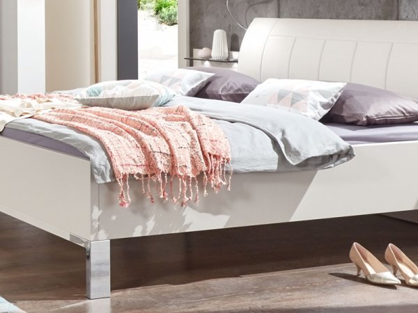 Luxusní postel KANSAS bílá champagne