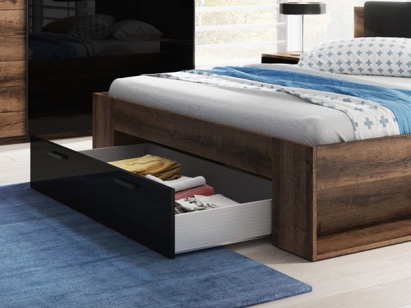 Moderní ložnice GALAXY dub Monastery/černý lesk