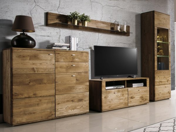 Dubový nábytek z masivu do obývacího pokoje a jídelny - DALLAS 7 dub pálený olejovaný