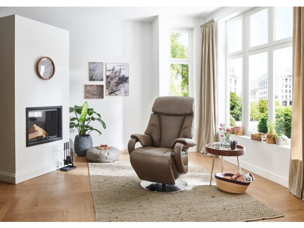 Kožené polohovací televizní křeslo MOOD FEEL XC