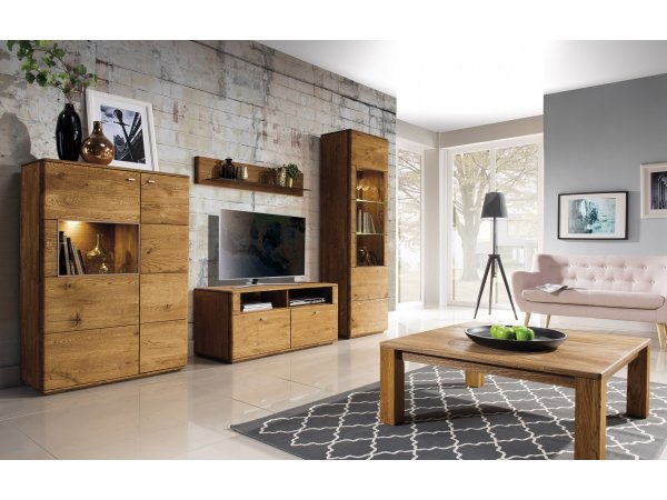 Dubový nábytek z masivu do obývacího pokoje a jídelny - DALLAS 2 dub olejovaný