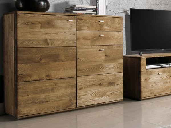 Dubový nábytek z masivu do obývacího pokoje a jídelny - DALLAS 7 dub pálený olejovaný