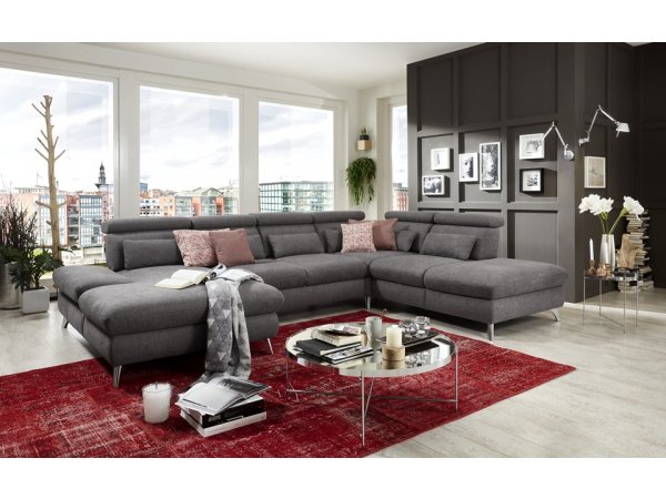 Rohová sedací souprava do tvaru U CAROLINA