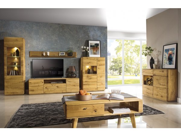 Dubový nábytek z masivu do obývacího pokoje a jídelny - DALLAS 4 dub pálený olejovaný