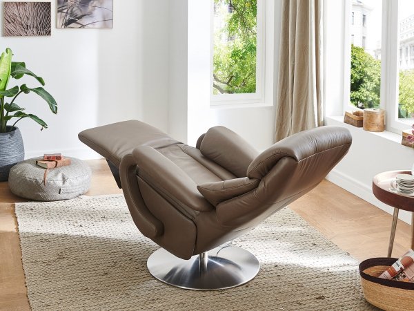 Kožené polohovací televizní křeslo MOOD FEEL XC