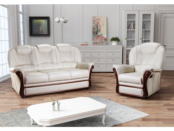 Kožené křeslo s funkcí relax s elektrickým ovládáním