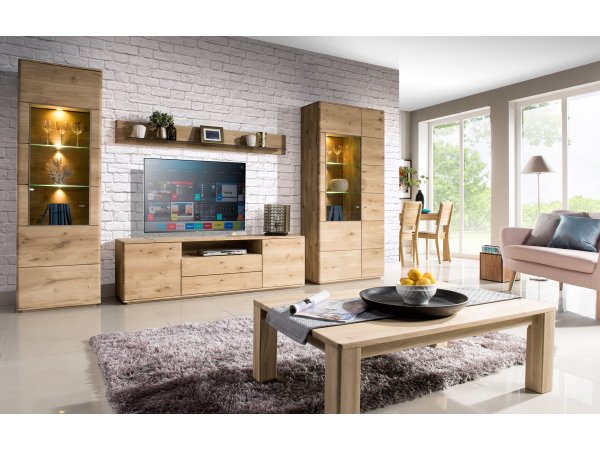 Dubový nábytek z masivu do obývacího pokoje a jídelny - DALLAS dub olejovaný