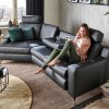 Kožená rohová sedací souprava PRISMA s funkcí relax