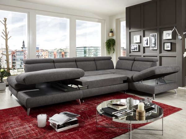 Rohová sedací souprava do tvaru U CAROLINA