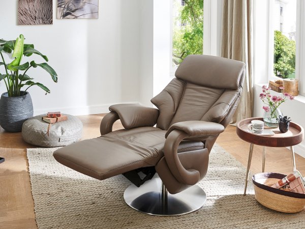 Kožené polohovací televizní křeslo MOOD FEEL XC