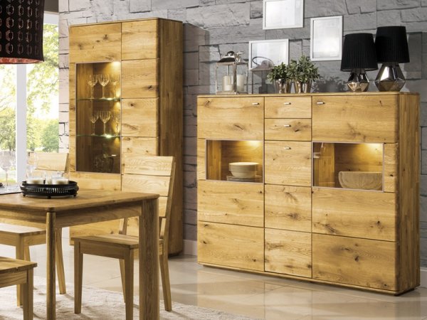 Dubový nábytek z masivu do obývacího pokoje a jídelny - DALLAS 3 dub olejovaný