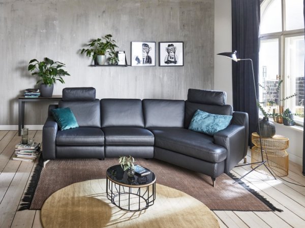 Kožená rohová sedací souprava PRISMA s funkcí relax