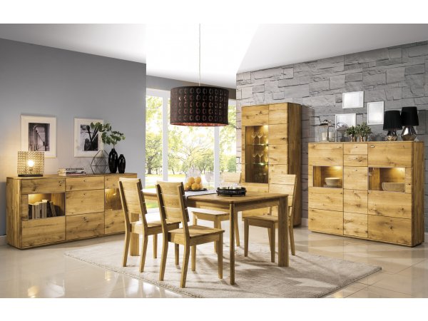 Dubový nábytek z masivu do obývacího pokoje a jídelny - DALLAS dub olejovaný