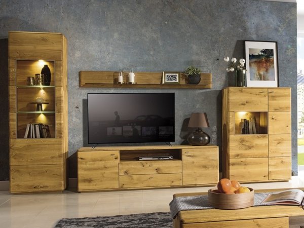 Dubový nábytek z masivu do obývacího pokoje a jídelny - DALLAS 4 dub pálený olejovaný