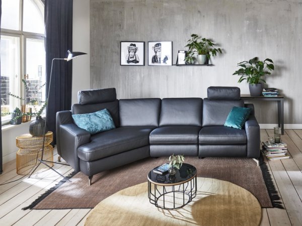 Kožená rohová sedací souprava PRISMA s funkcí relax