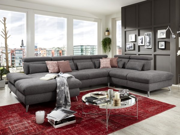 Rohová sedací souprava do tvaru U CAROLINA