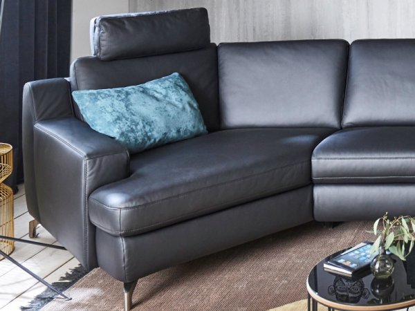 Kožená rohová sedací souprava PRISMA s funkcí relax