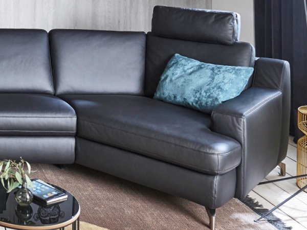 Kožená rohová sedací souprava PRISMA s funkcí relax