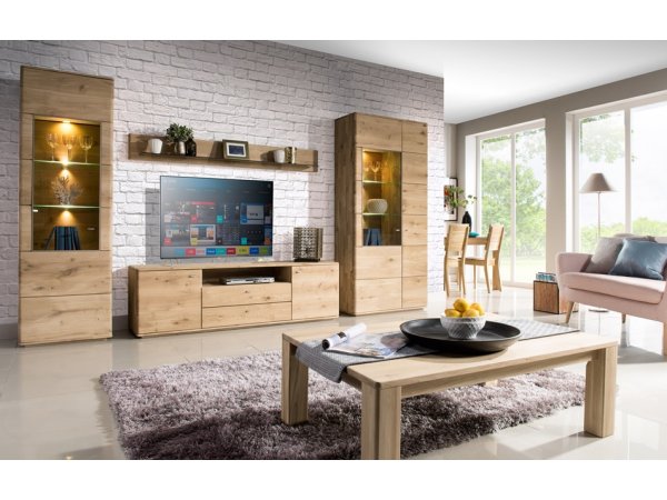 Dubový nábytek z masivu do obývacího pokoje a jídelny - DALLAS 4 dub pálený olejovaný