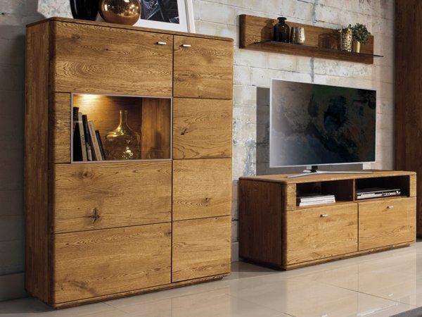 Dubový nábytek z masivu do obývacího pokoje a jídelny - DALLAS 4 dub pálený olejovaný