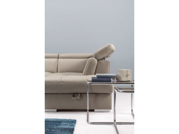 Kožená rozkládací sedací souprava do U CHILL