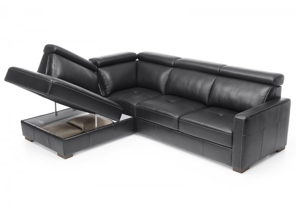 Kožená rohová rozkládací sedací souprava CROSS