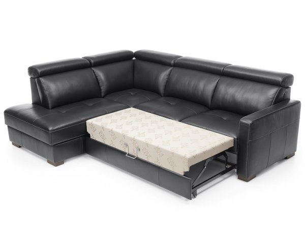 Kožená rohová rozkládací sedací souprava CROSS