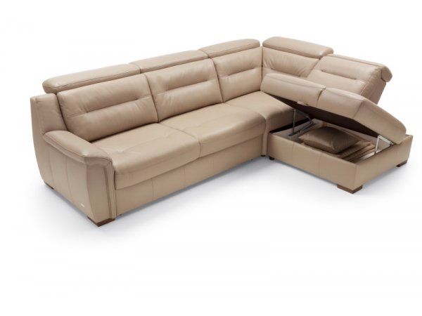 Kožená rohová rozkládací sedací souprava MOLSA