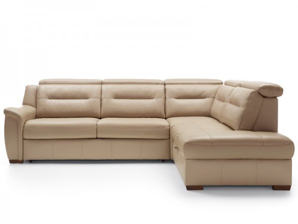 Kožená rohová rozkládací sedací souprava MOLSA