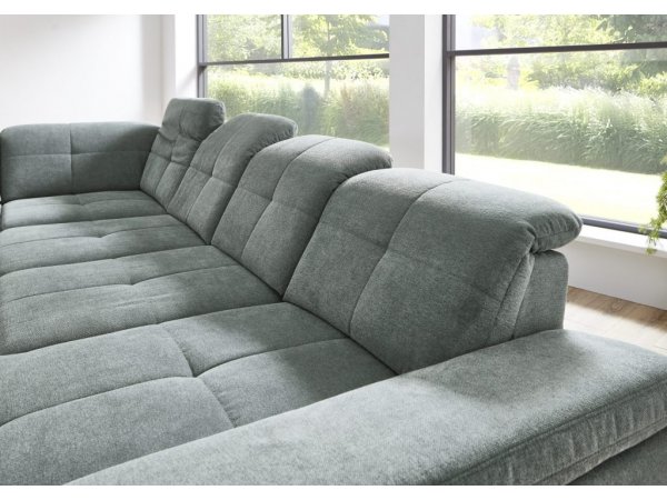 Rohová sedací souprava do tvaru U s nastavitelnou hloubkou sedáku AMICA