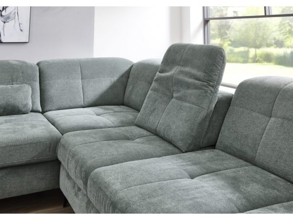 Rohová sedací souprava do tvaru U s nastavitelnou hloubkou sedáku AMICA