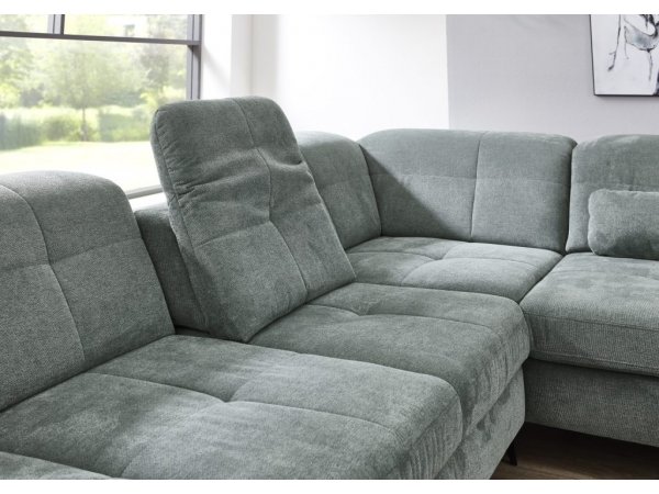 Rohová sedací souprava do tvaru U s nastavitelnou hloubkou sedáku AMICA