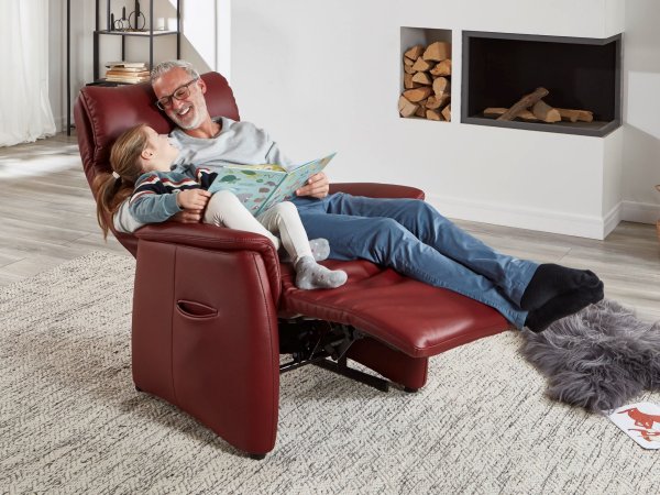 Kožené polohovací křeslo KILIAN PLUS