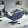 Kožené polohovací televizní křeslo RONDO LAZYLINE