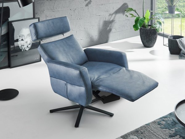 Kožené polohovací televizní křeslo RONDO