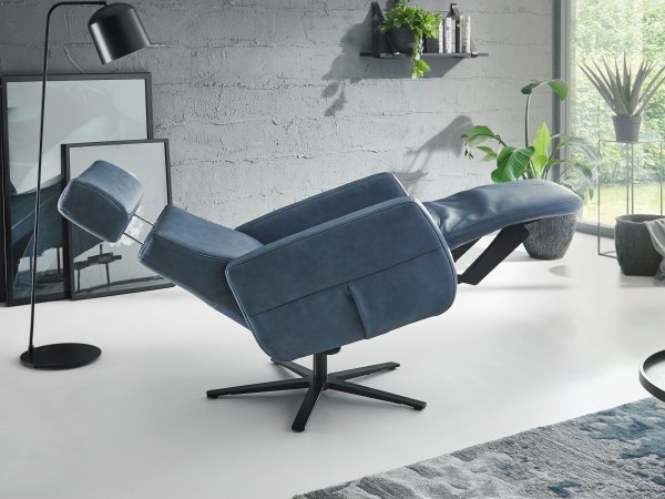 Kožené polohovací televizní křeslo RONDO