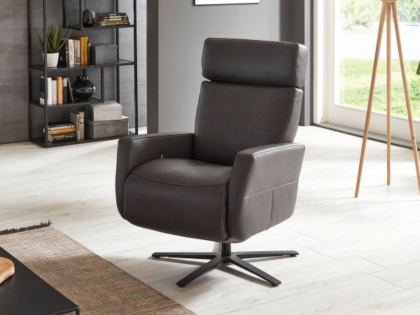 Kožené polohovací televizní křeslo RONDO