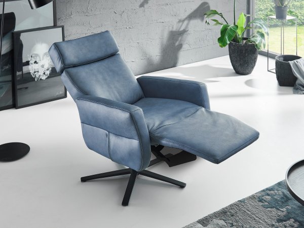 Kožené polohovací televizní křeslo RONDO