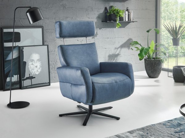 Kožené polohovací televizní křeslo RONDO