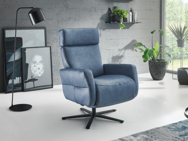 Kožené polohovací televizní křeslo RONDO