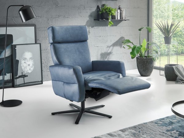 Kožené polohovací televizní křeslo RONDO