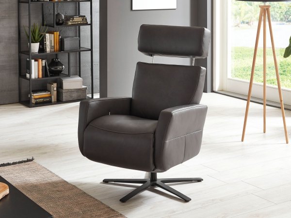 Kožené polohovací televizní křeslo RONDO