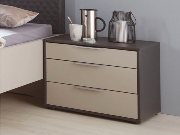 Moderní ložnice GLASGOW grafit / sklo šedý mat