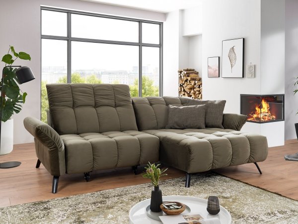 Malá prošívaná rohová sedací souprava COAST 2