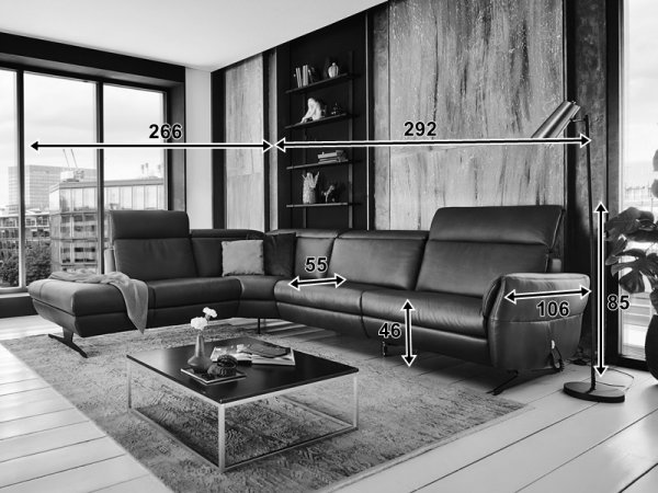 Kožená rohová sedací souprava TRAPANI