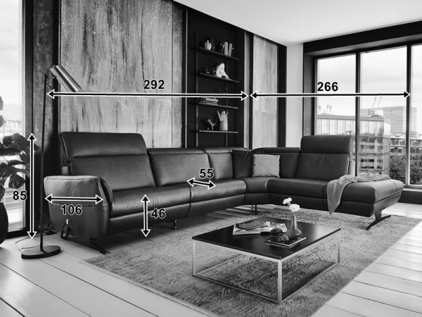 Kožená rohová sedací souprava TRAPANI