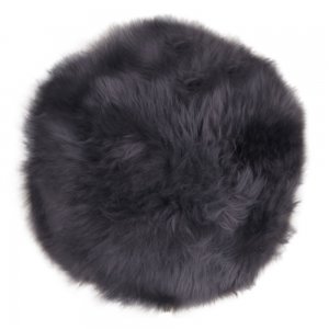 Kulatý podsedák z pravé ovčí kůže, šedý, Ø35 cm – House Nordic