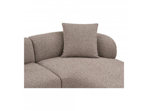 Rohová pohovka Kingston, pravý roh, bouclé, světle hnědá, 265×150 cm – House Nordic